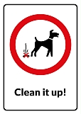how to potty train a puppy - graphic of "Clean it up!" sign