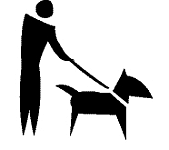 how to leash train a puppy - graphic silhouette figure with leash